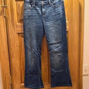 Buckle Dark Blue Flare Women's Jeans